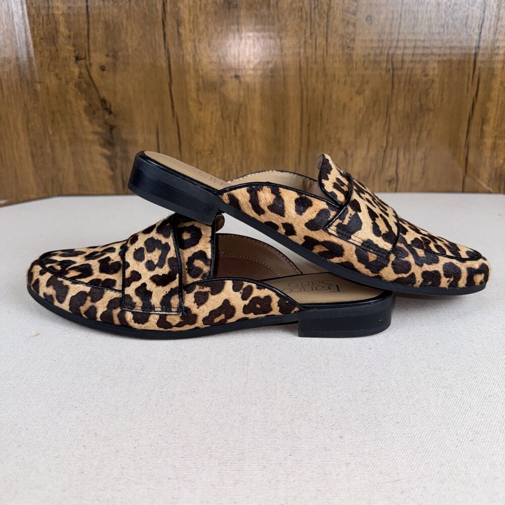 Franco Sarto Malesa 2 Leopard Calf Hair Mule Loafers Slip On Flats Women’s 8.5 - Picture 6 of 9